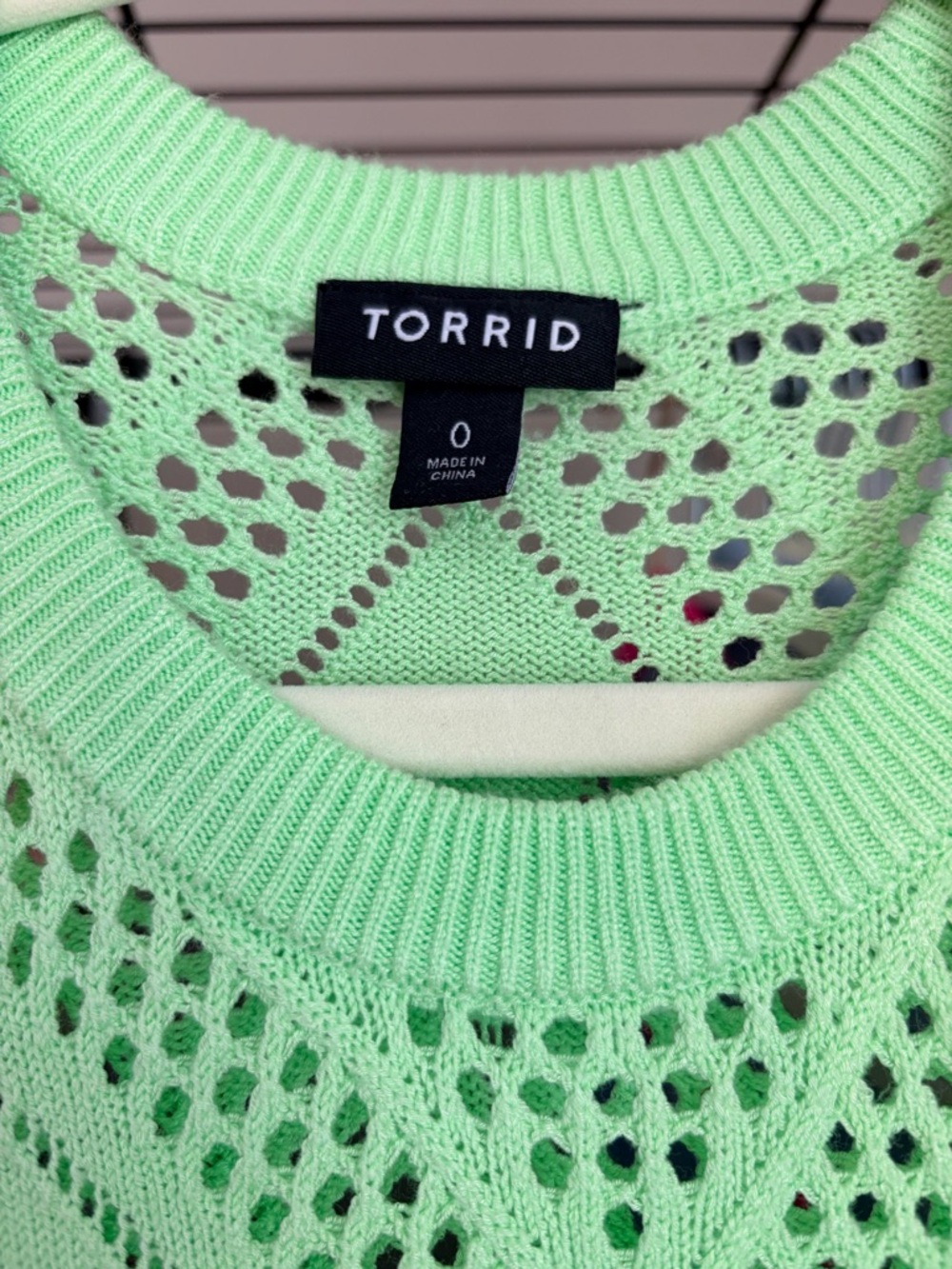 torrid Mint Green Open-Weave Crewneck Sweater Pullover